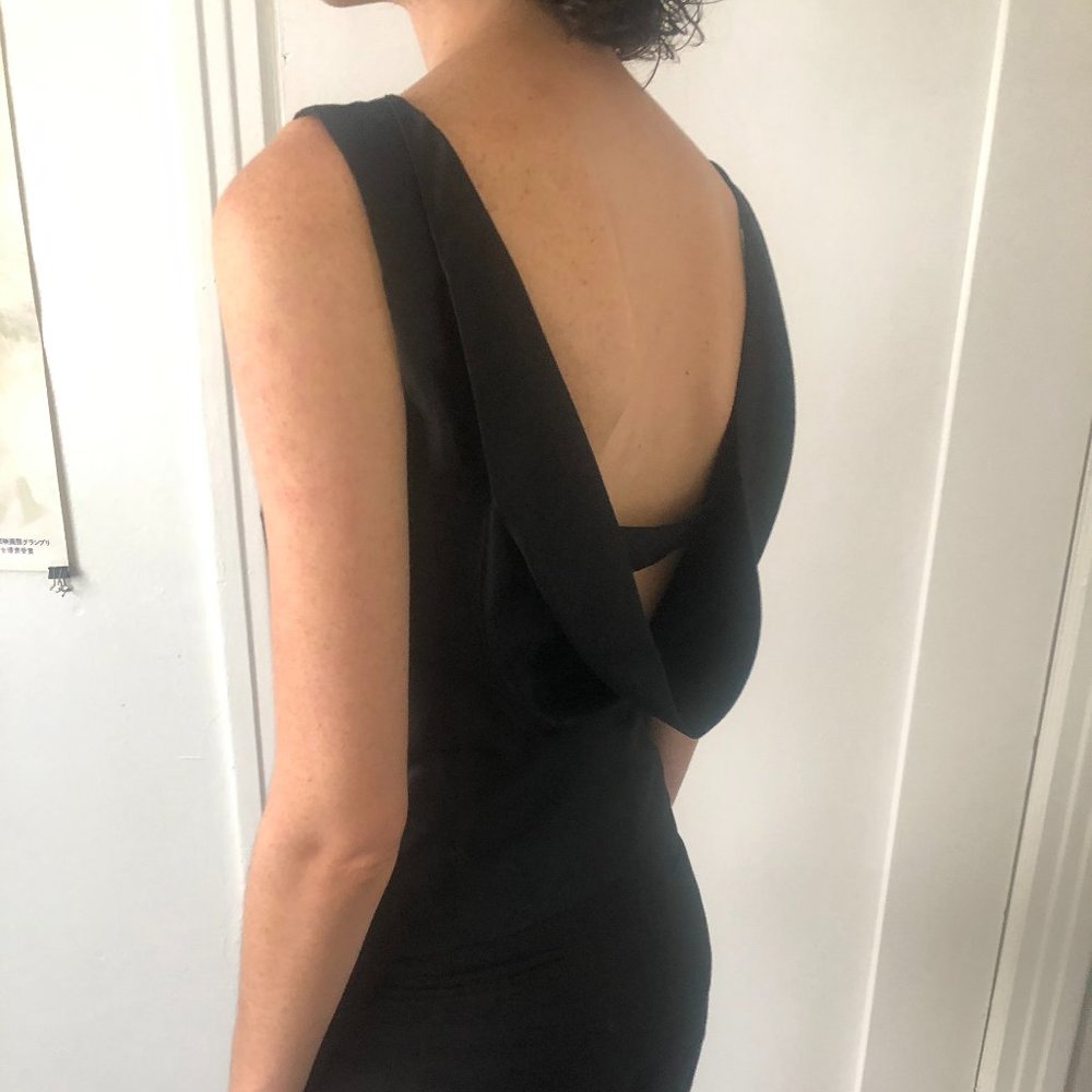 René Lezard Silk Top w/ Draped Back